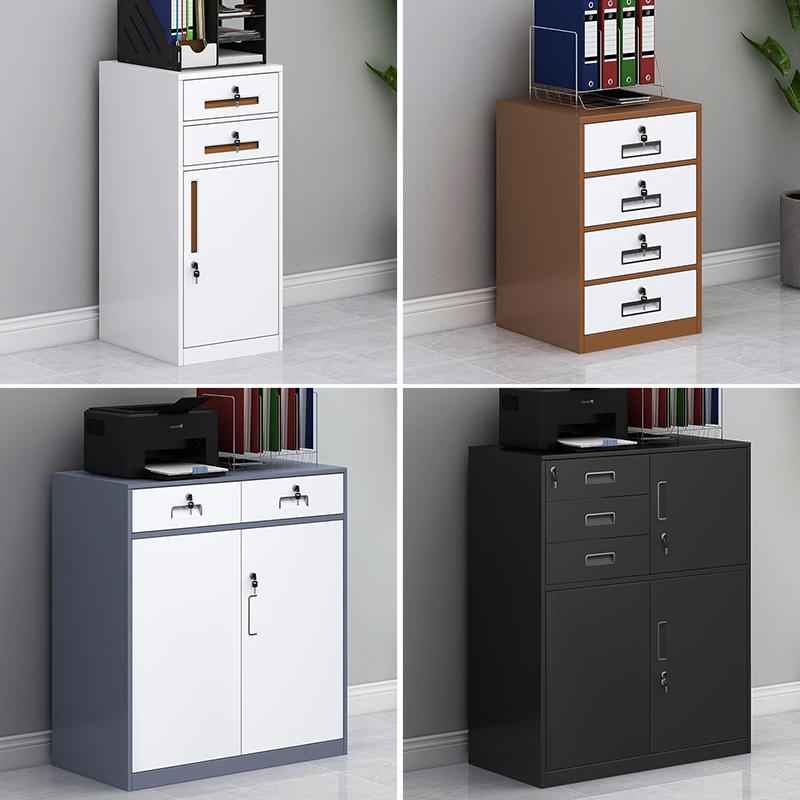 Office cabinet short cabinet Sheet Iron information cabinet File cabinet with lock tool lockers table under drawer small cabinet-Taobao