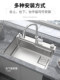 Kitchen sink 304 stainless steel thickened handmade large single-slot wash basin household multi-functional under-counter wash basin