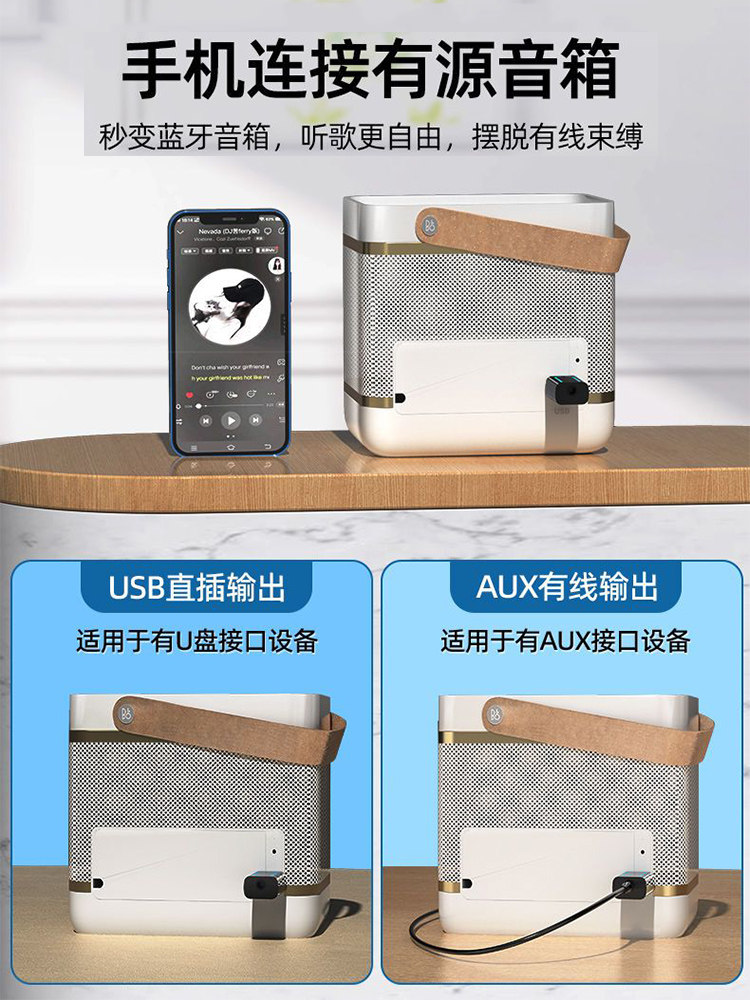 USB Bluetooth Receiver Car-Mounted 5.3 Lossless Music Call Stereo Home Audio Amplifier Wireless Adapter