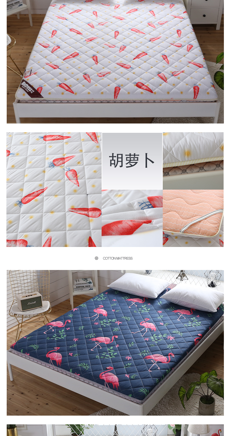 Nệm có thể gập lại sinh viên duy nhất ký túc xá dày giường nệm nệm sàn mat ngủ pad đôi 1.8 m giường đệm