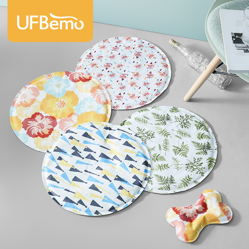 UFBemo pet summer small dogs and cats do not stick hair cooling moisture-proof round ice pad cooling hamster nest mat