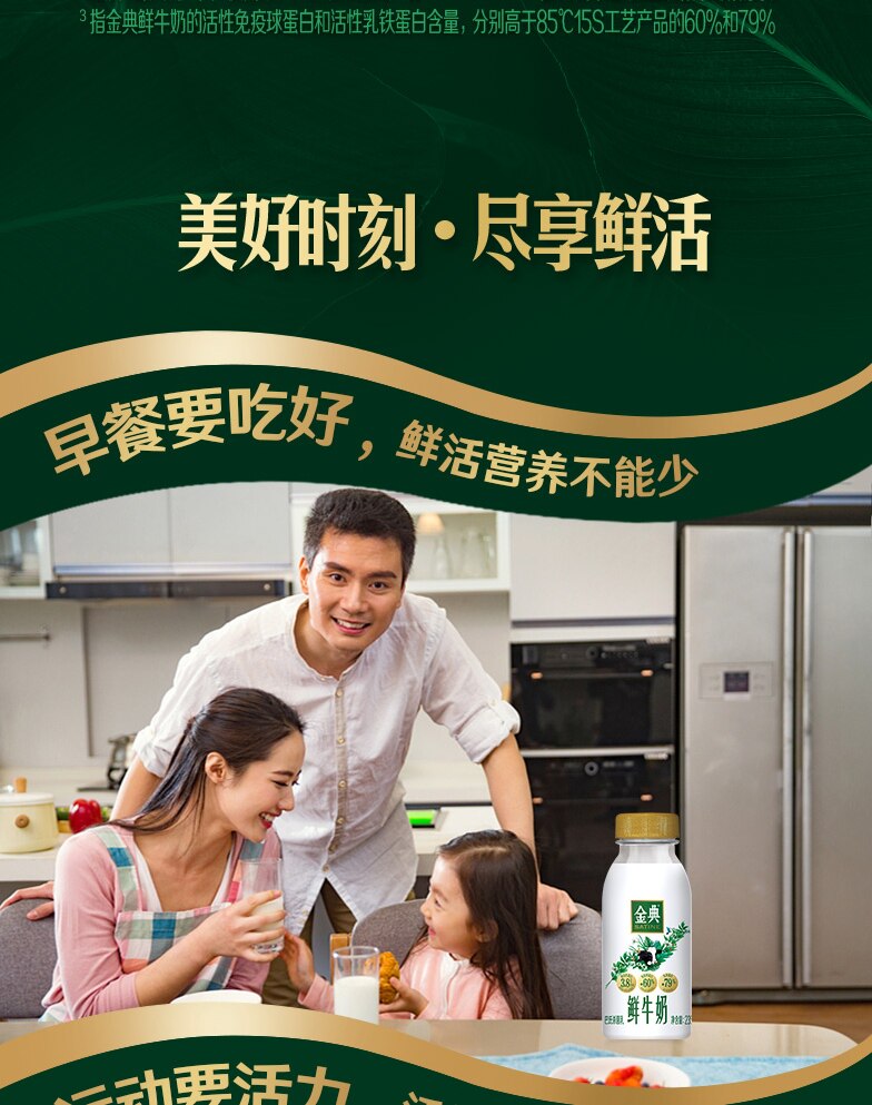 金典 巴氏杀菌鲜牛奶 235ml*8瓶 图5