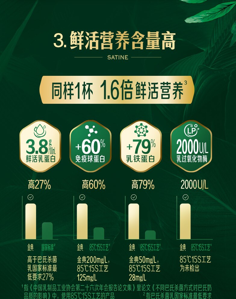 金典 巴氏杀菌鲜牛奶 235ml*8瓶 图4