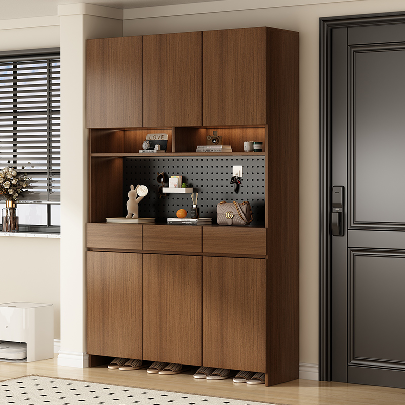 穴あきボードハイシューズキャビネット家庭用玄関ドア収納ポーチ壁に対して一体型屋内大容量屋外廊下シューズラック