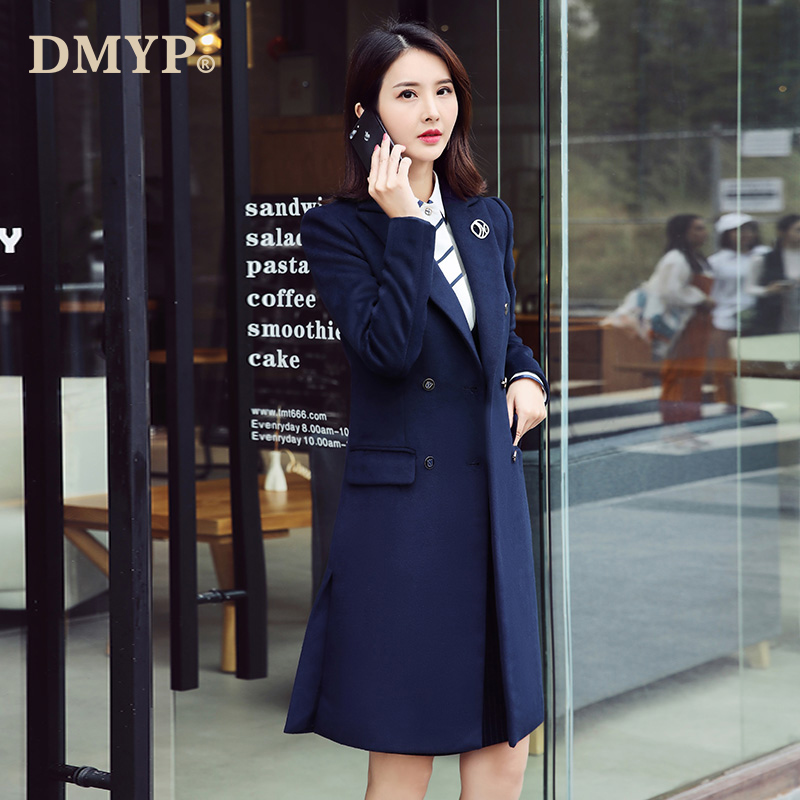 The long coat of the mao - clothes girl in the big overhead building hotel in winter 2021 new coat