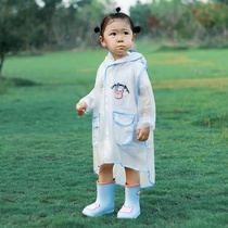  Childrens raincoat rainshoe set Boys and girls kindergarten 2 baby 3 primary school students poncho cape rainshoe