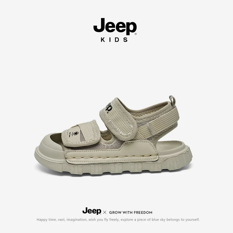 Детские сандалии Jeep для мальчиков, летняя детская сумка, нескользящая пляжная обувь, для подростков, мягкая подошва