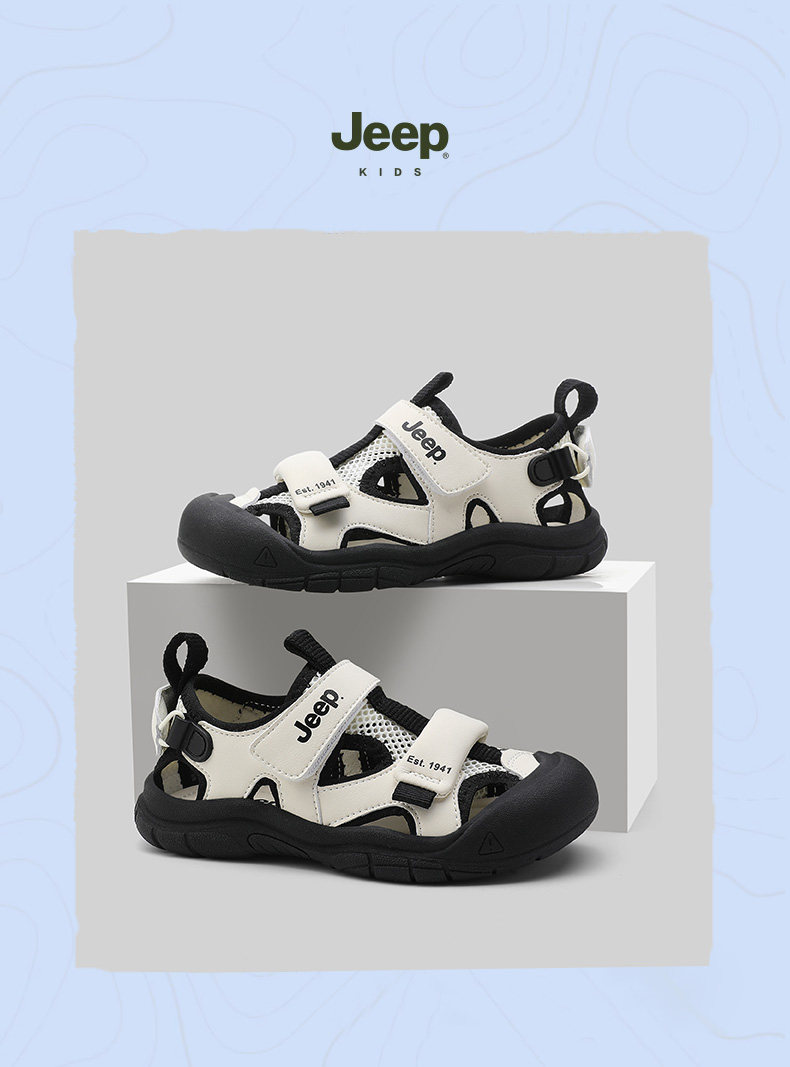 Jeep Children's Closed-Toe Sandals for Boys, Summer Water Shoes, 2026 New Model, Suxi Shoes for Girls, Non-Slip Beach Shoes — 22