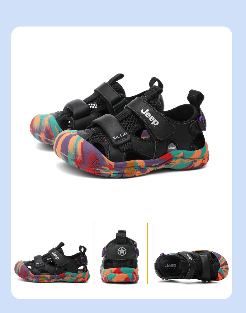 Jeep Children's Closed-Toe Sandals for Boys, Summer Water Shoes, 2026 New Model, Suxi Shoes for Girls, Non-Slip Beach Shoes — 37
