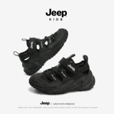 Jeep, черные сандалии для мальчиков, летняя сумка для обуви, спортивная детская обувь, туфли, мягкая подошва