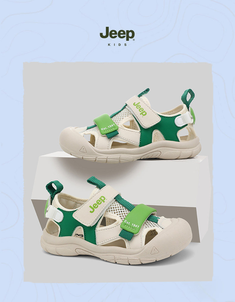 Jeep Children's Closed-Toe Sandals for Boys, Summer Water Shoes, 2026 New Model, Suxi Shoes for Girls, Non-Slip Beach Shoes — 25