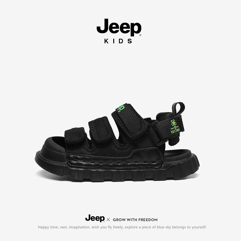 Детские сандалии Jeep для мальчиков, летняя детская сумка, нескользящая пляжная обувь, для подростков, мягкая подошва