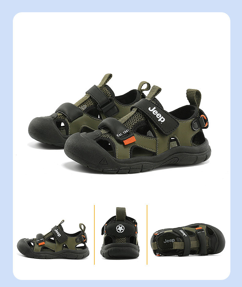 Jeep Children's Closed-Toe Sandals for Boys, Summer Water Shoes, 2026 New Model, Suxi Shoes for Girls, Non-Slip Beach Shoes — 32