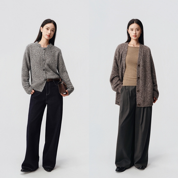 Wool and rabbit fur blend floral cardigan