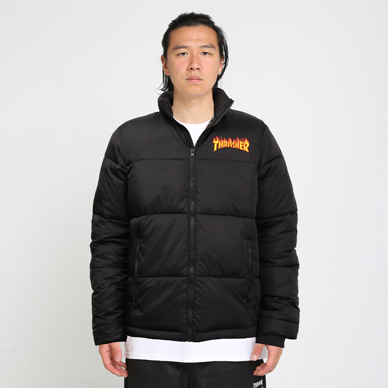 THRASHER官方】PUFFER JACKET火焰棉服夹克 