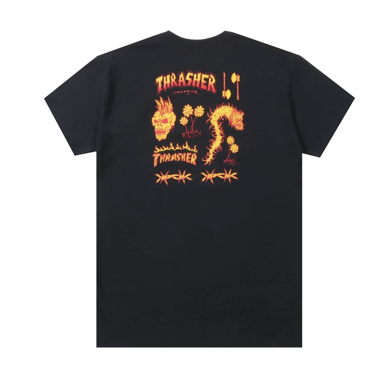 [Thrash Official] 2023 Весна Скэтч Летние тренды Хлопок Хлопковая футболка круглый вырез короткий рукав