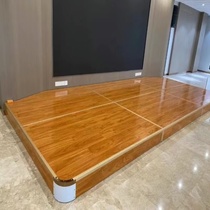 Teaching platform customized classroom platform school podium steel and wood finished product movable stage podium wooden rounded corners