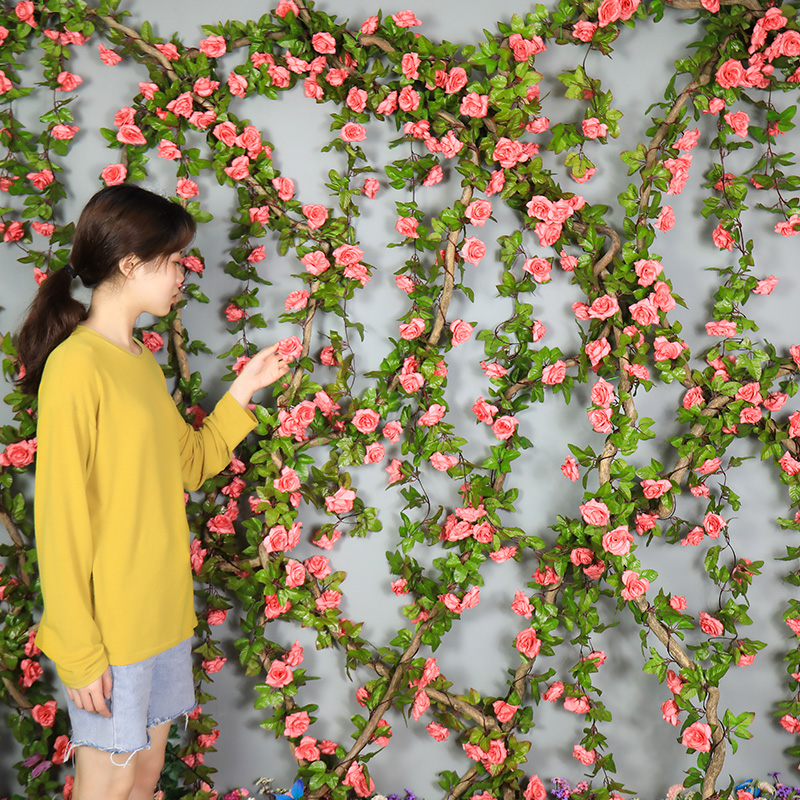 Simulation Vines Winding Plastic Vines Heating Tubes Air Conditioning Tubes Shelter Indoor Wall Decoration Fake Flowers Vines