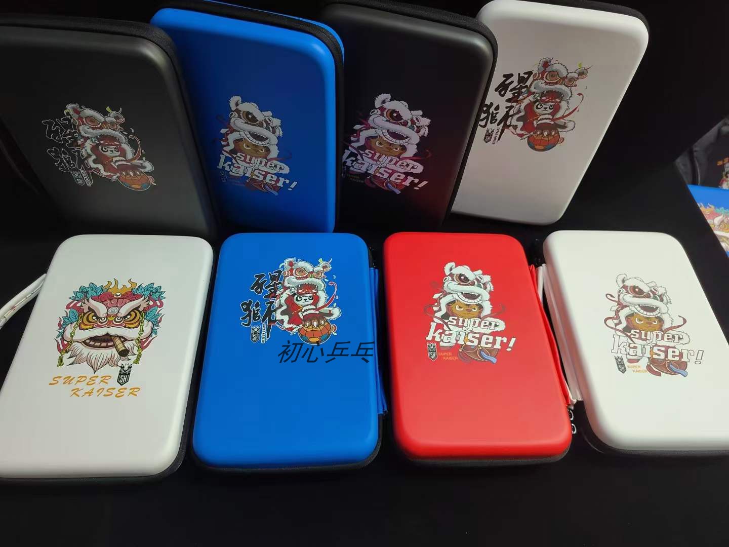 (Kirin) 2022 National Tide Panda Lion Dance Rigid Table Tennis Racket Cover Square Gourd Shape Can Hold Two