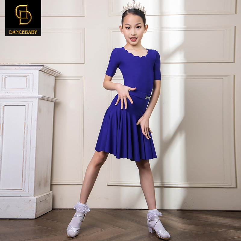 Dancebaby Girls' Latin Dance Costume 2022 New Dance Skirt Competition Prescribed Costume Two-Piece DAS288