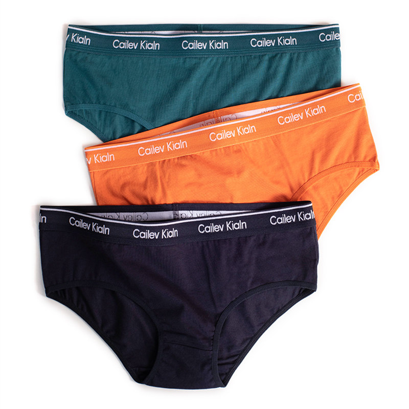 3 women's briefs pure cotton les handsome t wide side large size medium high waist sports antibacterial breathable simple trousers