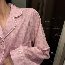 Han edition of BAO WEN Autumn Pajamas suit female students sweet long sleeve print in wind can be weared outside two pieces of home suit