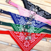 Dog leash triangle towel with dog Bell dog collar scarf cat pet anti-drop collar large dog accessories