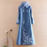 Шерстяное ципао, винтажное платье, юбка, коллекция 2022, китайский стиль, большой размер