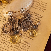 Lombardy vintage French 70s big brand marking model multi-element pendant small chandelier ear needle model