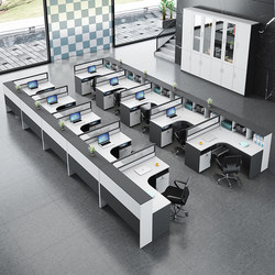 Office Staff Desk and Chair Combination Screen Workstation Simple Modern 2/4/6 Person Workstation Financial Deck