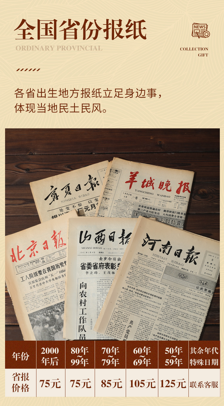 誕生日新聞の古い新聞人民日報の明るい誕生日当日の原版の誕生日にプレゼントの年をカスタマイズする,タオバオ代行-チャイナトレーディング