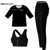 Противоударная футболка, черный бюстгалтер, штаны