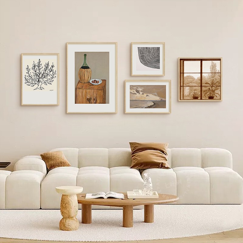 Xiaohongshu Bloggers Recommend Decorative Paintings, Nordic Style, ins Style, Living Room Sofa Background Wall Paintings, Bedroom and Dining Room Hanging Paintings