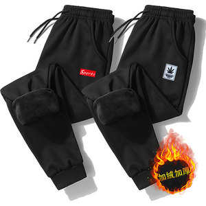 男士秋冬季加绒加厚休闲长裤运动裤