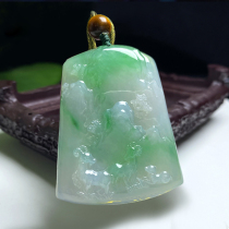 Colorful Yunnan Myanmar A-cargo natural jade with certificate ice species floating green landscape brand jadeite pendant