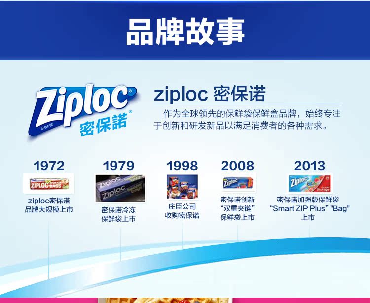 美国进口 Ziploc 密保诺 食品密封袋 小号50只+中号25只+大号20只 图7
