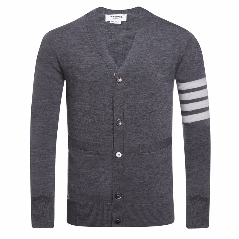 Thom Browne Tom Brown classic TB four-bar men's striped sweater cardigan V-neck jacket men's