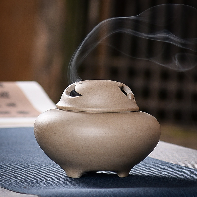 Longquan Pan Incense Furnace Home Indoor Sandalwood Agarwood Ceramic Aromatherapy Furnace Incense Road Celadon Firewood Tea Ceremony Zen Ornament