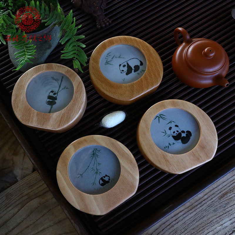 Cute Panda Series Home Decoration Pendulum non-relic Shu embroidered double sided embroidery Sichuan featured companion hand gift