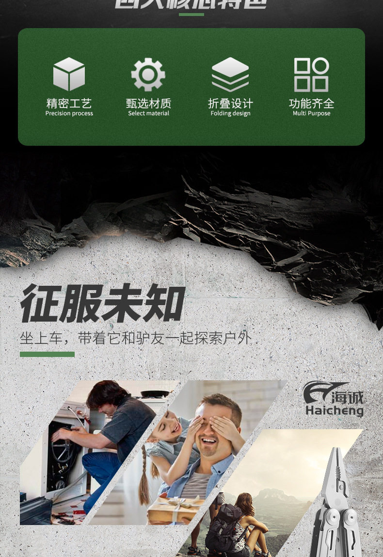 Многофункциональные плоскогубцы 钳钳子多功能钳可携式不锈钢精冲户外野营多用礼品家用组合钳子