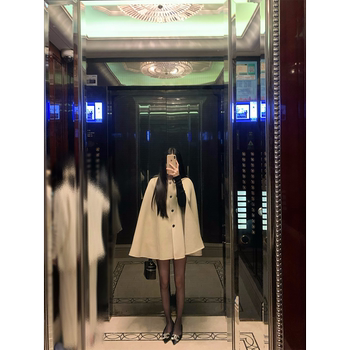 Huangliang elovey high-quality 100% sheep wool real two-piece vest cloak cloak double-sided wool coat jacket