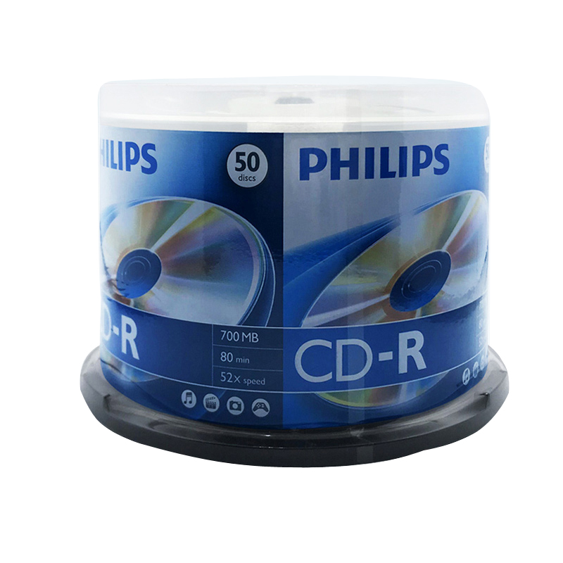 PHIIPS Philips CDs 52X CD-R 700M burn disc blank CD 50 pieces barrel mounted vehicle music CD light disc No distortion burn CDs Music empty
