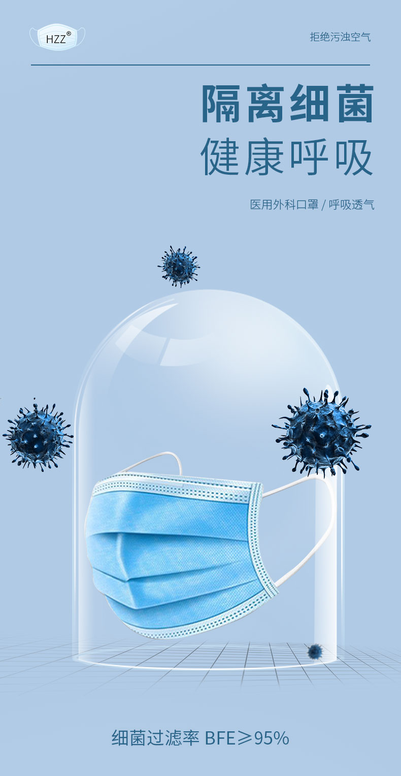 望天湖 一次性医用外科口罩 单独包 50支 医务人员佩戴 图5