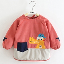 The girls gown can be worn outside waterproof and dirty one or three-year-old baby eating bibs baby aprons and boys