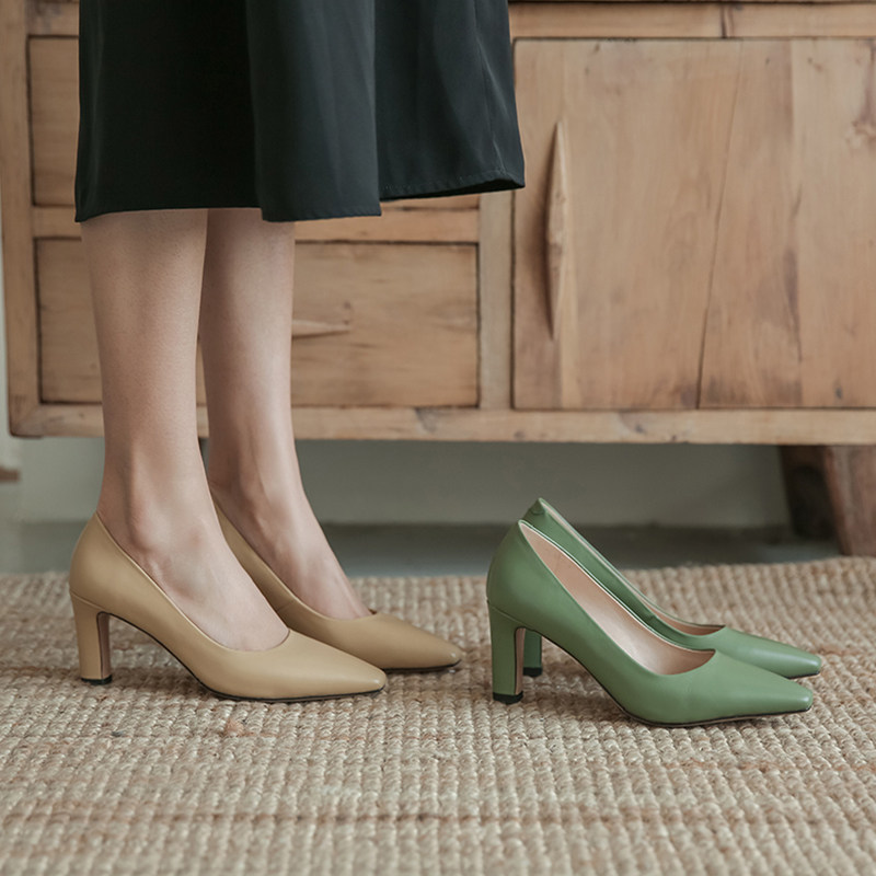 Genuine leather high heels 2022 Summer new French style Custard Fashion Temperament 100 Hitch Heel Bag Shoes Children