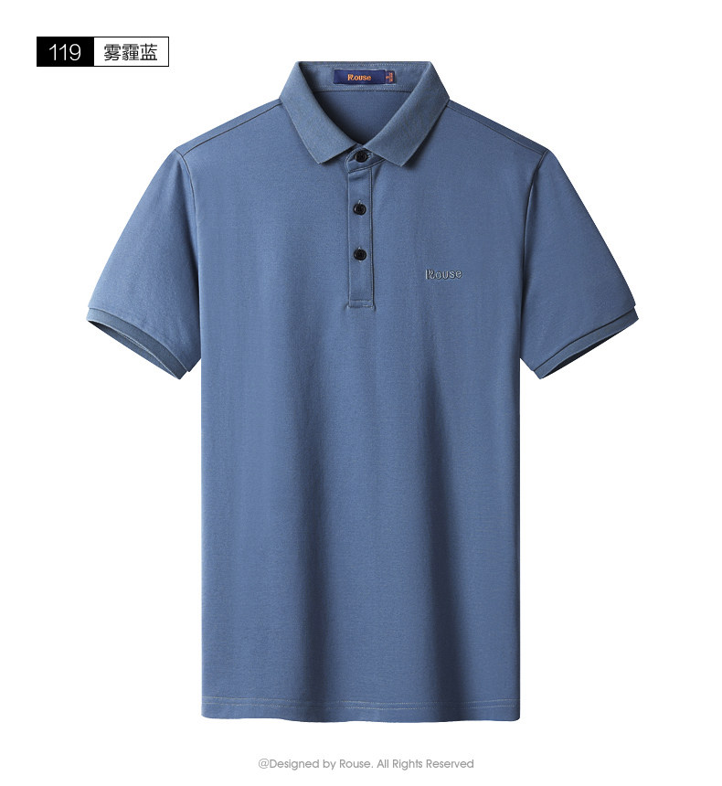 洛兹 桑蚕丝 短袖t恤男士polo衫冰爽 图8