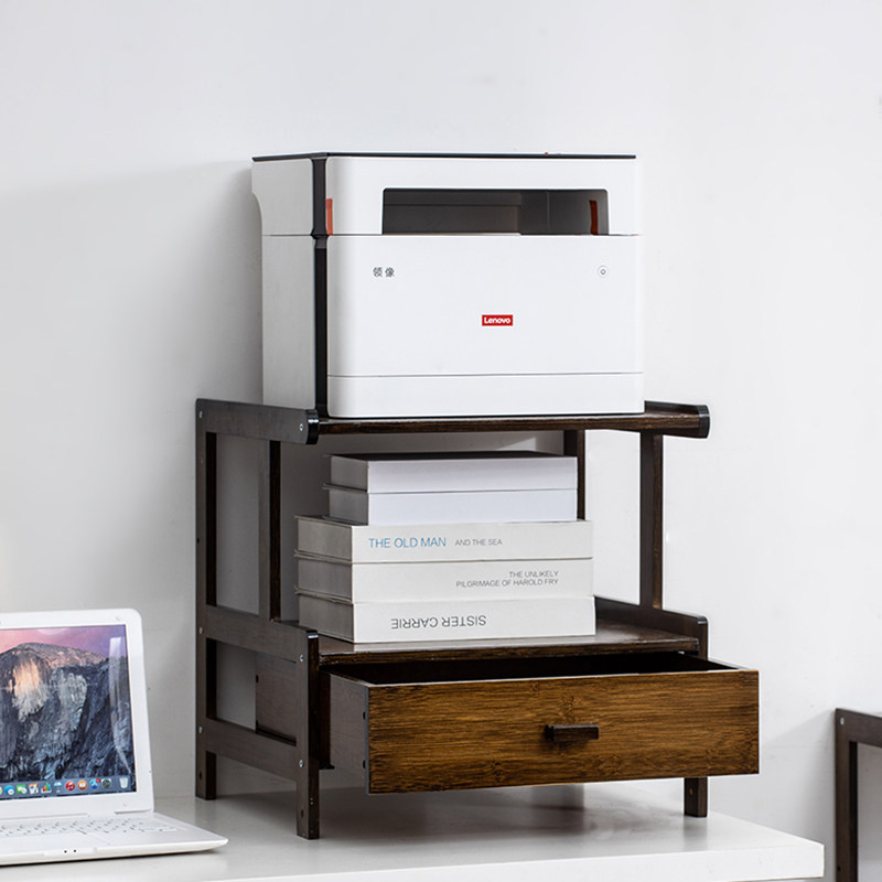 Simple solid wood printer shelf desktop file double layer fax multilayer shelf telephone frame