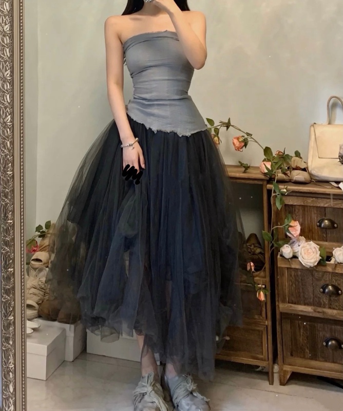 Marc Le Bihan Mlb Dark Black Tube Top Stretchy Top, Slim Fit, All Colors Available