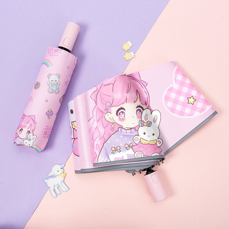 Children's Umbrella Girls Primary School Students Umbrellas for School Boys Fully Automatic Folding Umbrellas Rain and Rain Safety Umbrellas