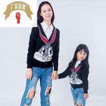 20 autumn and winter new casual jacket cartoon Bugs Bunny V-neck cardigan parent-child wear family wear manufacturer one piece drop shipping